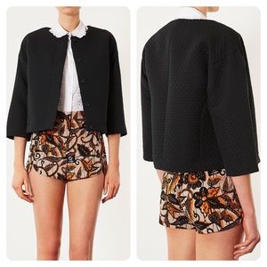 Topshop Quilted Ovoid Crop Jacket